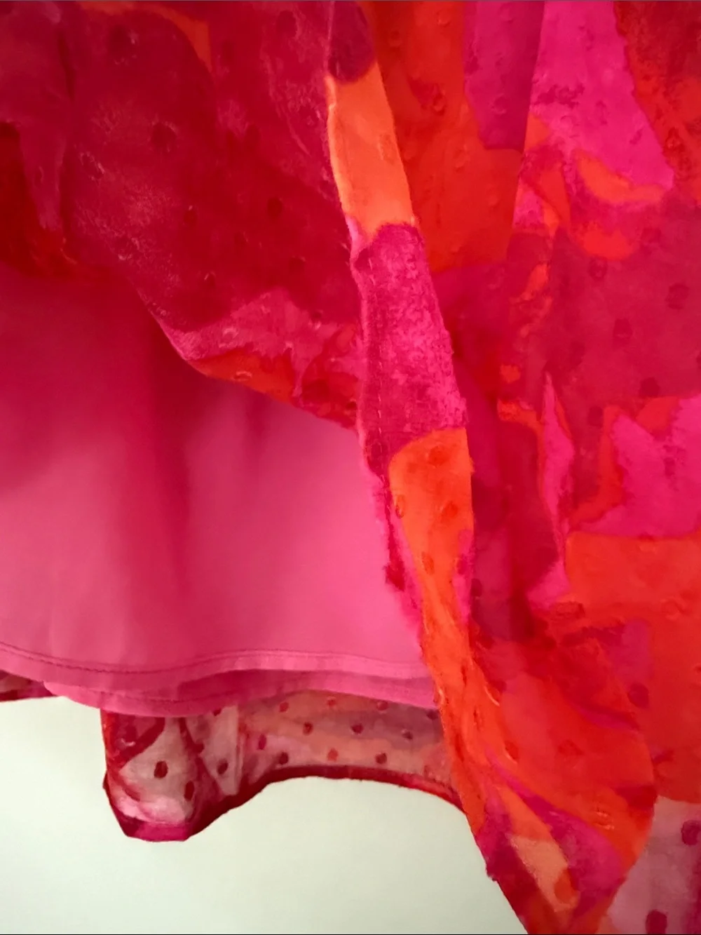 Torrid. Size 2X. Bright Pink & Orange Ruffle Cami Tunic